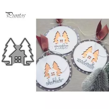 Рождественские елки Вырубные штампы DIY Скрапбукинг Тиснение Бумага Карты Альбом Ремесло Трафарет серебряный