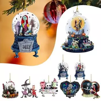 Рождественские елочные украшения, акриловые украшения, рождественская елка, висячие подвески, декор, 2D плоский One Size