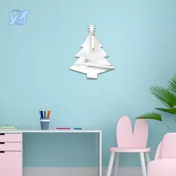 Рождественские елочные украшения настенные самоклеящиеся наклейки на стену трехмерные акриловые зеркальные наклейки наклейки для украшения детской комнаты и спальни