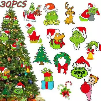 Рождественские елочные украшения Украшения Рождественские подвесные украшения Декоративные, сувенирные идеи подарков Праздничный декор В помещении Домашние украшения для дома One Size зелёный