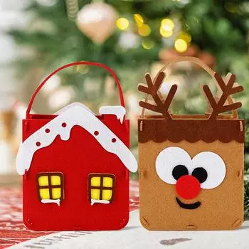 Рождественские фетровые подарочные пакеты, печенье, конфеты, сувениры, креативная рождественская подарочная упаковка, коробка, подарок детям на год, украшения для дома