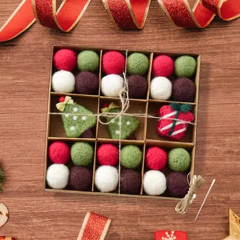 Рождественские фетровые шары подвески шарм украшения Рождественский декор на год Green