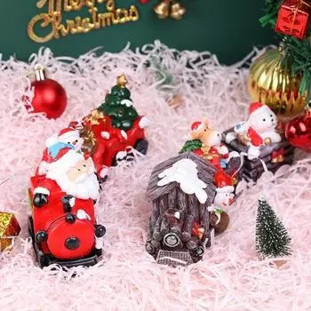 Рождественские фигурки гномов-поездов, декор для рождественских украшений стола в помещении с Санта-Клаусом красный