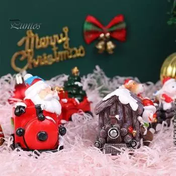 Рождественские фигурки гномов в виде поезда, украшения для рождественского стола в помещении с Санта-Клаусом, снеговиком, елкой, рождественские центральные элементы для рождественских подарков на вечеринку красный