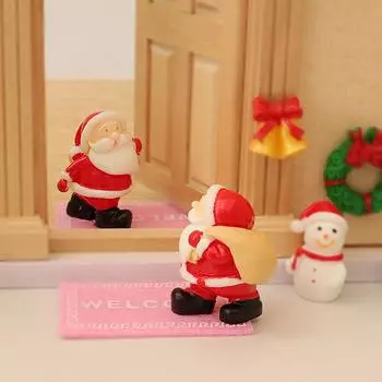 Рождественские фигурки Украшения для кукольного домика Игрушки для микропейзажа Санта-Клаус Снеговик A2