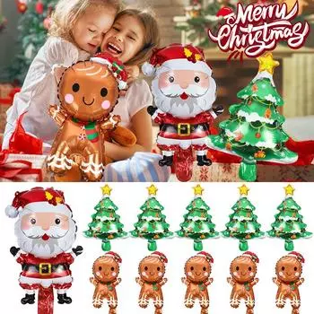 Рождественские фольгированные шары Мини Рождественская елка Санта-Клаус Шар Навидад Новый год 2025 Украшения Детский День Рождения Поставка Подарок Santa Claus