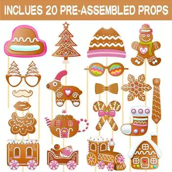 Рождественские фотореквизиты, украшения для рождественской вечеринки, забавные фотоукрашения, украшения для рождественской вечеринки One Size