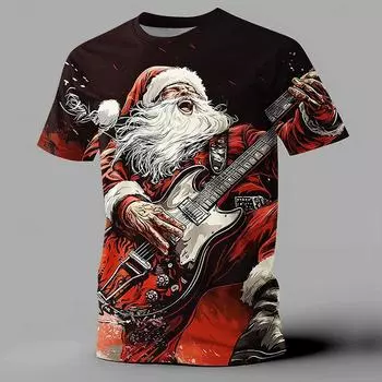 Рождественские футболки для мужчин, забавные мюзиклы с принтом Санта-Клауса, мужская одежда, дизайнерские свободные футболки с короткими рукавами, топы 3XL