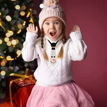 Рождественские галстуки, рождественские галстуки с героями мультфильмов для мальчиков и девочек, костюмы Санта-Клауса для детей, аксессуары для рождественских украшений 2024 года