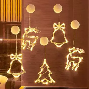 Рождественские гирлянды с присоской в виде мультфильма, модные многоцветные гирлянды для праздничных вечеринок