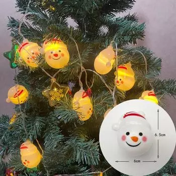 Рождественские гирлянды в виде снеговика для украшения рождественской елки, наружные и внутренние гирлянды, праздничные светодиодные огни на Новый год 714 1.5M 10leds USB