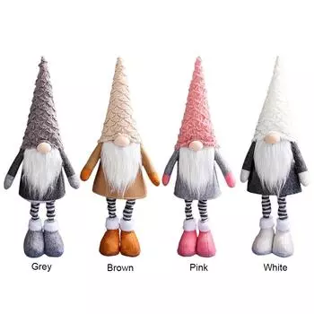 Рождественские гномы, плюшевые эльфы, безликие Санта-гномы, украшения с длинной выдвижной ногой, многофункциональный подарок для детей, подруг серый