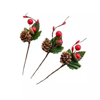 Рождественские имитации игольчатых черенков, украшения, Рождественский фруктовый букет, Рождественская гирлянда, ротанговые украшения, материалы One Size