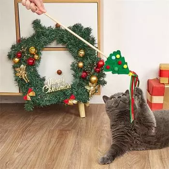 Рождественские интерактивные игрушки для кошек Интерактивная рождественская игрушка для кошек Портативная рождественская игрушка для кошек