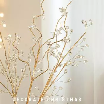 Рождественские искусственные блестки, искусственные хрустальные ягодные стебли, украшения, блестящие веточки, палочки, веточки для праздничной свадебной вазы, декор
