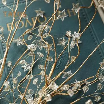 Рождественские искусственные блестки, искусственные хрустальные ягодные стебли, украшения, блестящие веточки, палочки, веточки для праздничной свадебной вазы, декор A