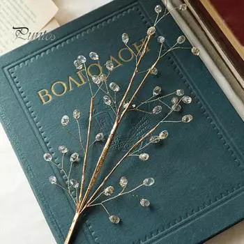 Рождественские искусственные блестки, искусственные хрустальные ягодные стебли, украшения, блестящие веточки, палочки, веточки для праздничной свадебной вазы, декор A