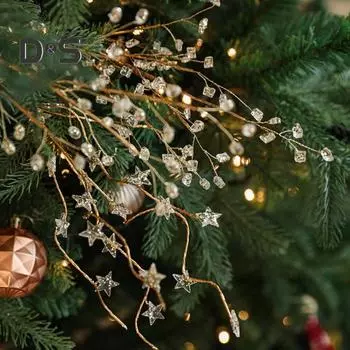 Рождественские искусственные блестки, искусственные хрустальные ягодные стебли, украшения, блестящие веточки, палочки, веточки для праздничной свадебной вазы, декор A