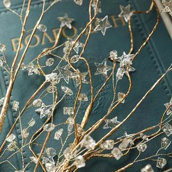 Рождественские искусственные блестки, искусственные хрустальные ягоды, блестящие украшения для рождественской елки A