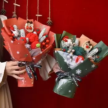 Рождественские искусственные букеты ручной работы Креативный реквизит для фотосъемки Уникальное украшение для домашней вечеринки