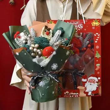 Рождественские искусственные букеты ручной работы Креативный реквизит для фотосъемки Уникальное украшение для домашней вечеринки