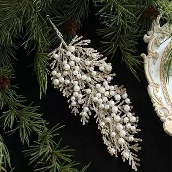 Рождественские искусственные рождественские блестящие ветки DIY ручная работа имитация рождественских листьев кипариса элегантные реалистичные