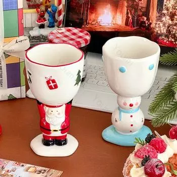 Рождественские керамические чашки, креативная милая кофейная чашка со снеговиком, изысканные кружки Санта-Клауса, подарок на день рождения для хороших друзей 200ml