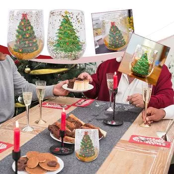 Рождественские кофейные кружки с двойными стенками, стеклянные эспрессо, рождественские чашки, чашка для сока в кафе, стакан для Capp S7C0 B-1pc