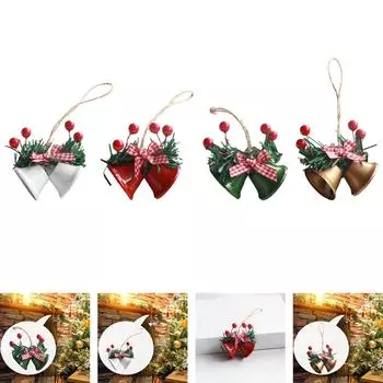 Рождественские колокольчики, металлические дверные колокольчики, многоцелевые милые подвески-колокольчики для рождественской елки для гирлянды золотой