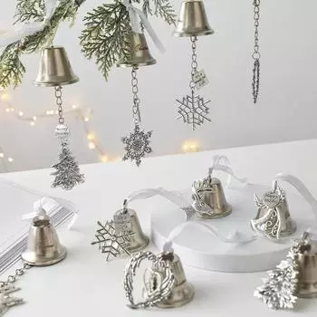 Рождественские колокольчики, подвесные украшения, снежинка, ангел, лось, сердечко, реквизит для фотосъемки