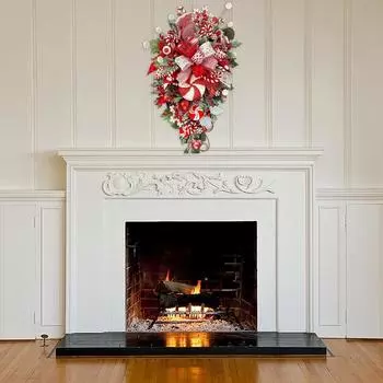 Рождественские конфеты 19,7 дюймов, перевернутая елка, елочный венок с бантом, лента, конфеты, декоративная рождественская капля, подарок