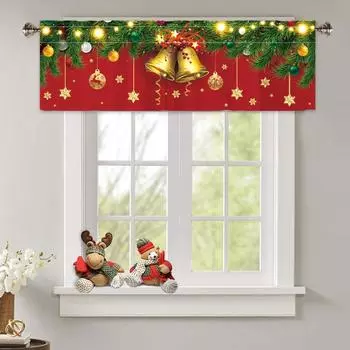 Рождественские короткие занавески Веселое рождественское украшение для дома 2024 Рождественские короткие занавески Орнамент Навидад Натал Подарки на Новый год 2025