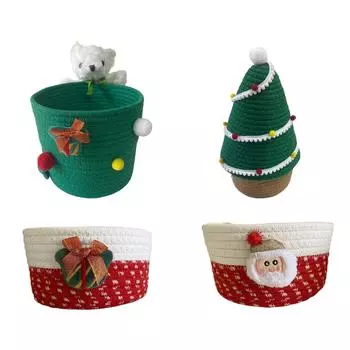 Рождественские корзины для хранения ключей, праздничные корзины с персонажами, рождественские корзины для хранения, праздничные контейнеры для хранения, всякая всячина, косметика One Size