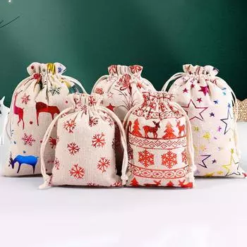 Рождественские кошельки, упаковка, конфеты, печенье, подарочная сумка, шнурок