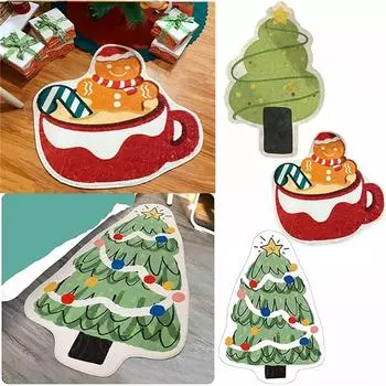 Рождественские коврики для ванной, рождественские украшения для ванной, симпатичный коврик для ванной, впитывающий моющийся коврик для ванной, нескользящий рождественский коврик для ванной One Size