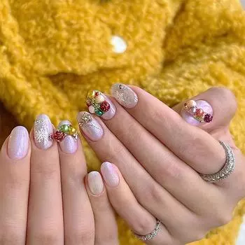 Рождественские красочные перламутровые украшения для ногтей, подвески для дизайна ногтей, фрагменты, креативные трехмерные аксессуары для маникюра своими руками, подарки