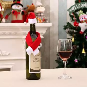 Рождественские креативные предметы домашнего обихода Нетканые украшения для винных бутылок Рождественские украшения для винных бутылок Рождественские украшения для винных бутылок