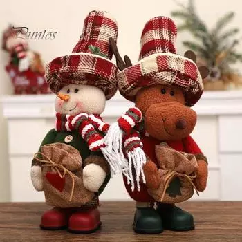 Рождественские куклы снеговик Санта-Клаус олень стоящая кукла украшение рождественская елка украшение бытовая мягкая плюшевая игрушка для праздничного домашнего декора Elk