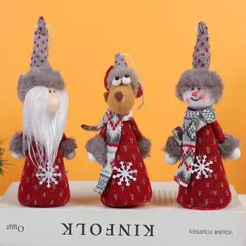 Рождественские кукольные подвески, милые ангелочки, девочки, Санта-Клаус, лось, рождественская елка, подвесные украшения для дома, Новый год, Ноэль, декор C