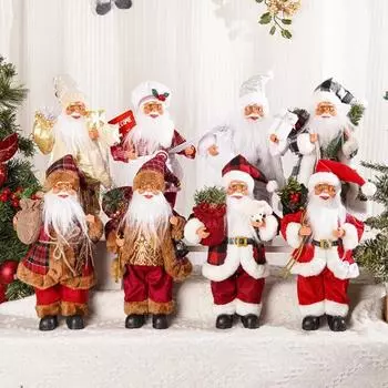 Рождественские кукольные украшения 12-дюймовая стоящая фигурка Санта-Клауса рождественские принадлежности для вечеринки дома подоконник каминная доска декор