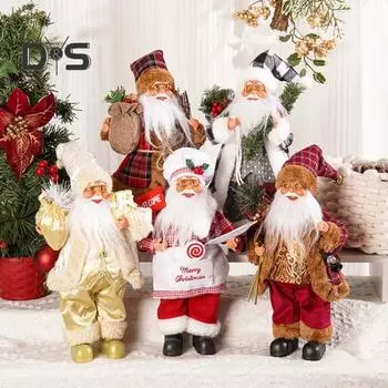 Рождественские кукольные украшения 12-дюймовая стоящая фигурка Санта-Клауса рождественские принадлежности для вечеринки дома подоконник каминная доска декор B