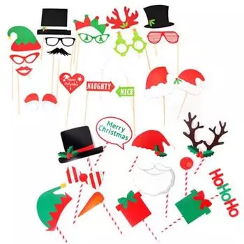 Рождественские леденцы на палочке для вечеринки 12 видов + реквизит для вечеринки 19 видов