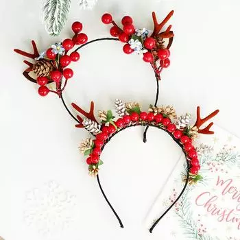 Рождественские ленты для волос «Любовь принцессы», аксессуары для волос, головной убор с рогами лося, заколки для волос, принадлежности для рождественской вечеринки style 2
