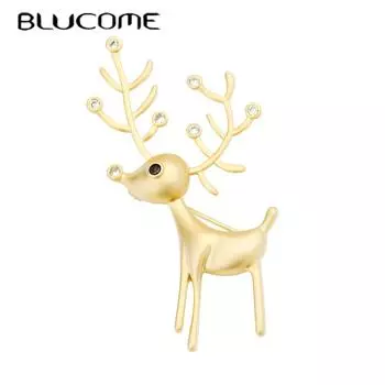 Рождественские медные броши Blucome, Рождественский олень, палевая форма для женщин и мужчин, пальто, шарф, костюм, булавки для хиджиаба золотой