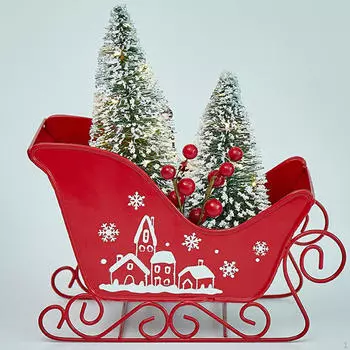Рождественские металлические сани товары для рукоделия орнамент скульптура для журнального столика столовой стол 14.5cmx27cm