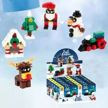 Рождественские мини-фигурки «Тихая ночь» LEGO LEGO Block Фабрика поездов на дереве Санта-Рудольфа Снеговик, 6 комплектов 6 видов (12)