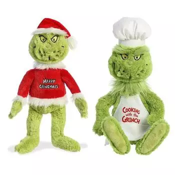 Рождественские монстры с зелеными волосами, плюшевая игрушка с красной рождественской шапкой и топами, мультяшные монстры, плюшевые украшения, забавные мягкие игрушки для Хэллоуина, карнавала C
