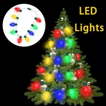 Рождественские мощные светодиодные фонари, красочное блестящее ожерелье, декоративная лампа на 9 лампочек, люминесцентный фонарь, праздничное освещение A-1PCS