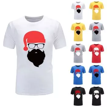 Рождественские мужские и женские забавные однотонные футболки с буквенным принтом, семейные футболки XXXXL синий