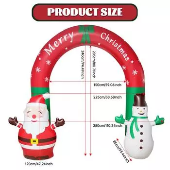 Рождественские надувные арочные украшения в виде Санта-Клауса и снеговика со встроенными светодиодами. Праздничные надувные украшения для лужайки на вечеринке.